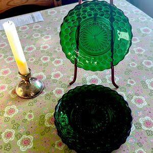Bubble Green Anchor Hocking 5 Bread and Butter Plates